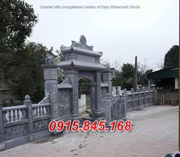 Mẫu cổng tam quan tứ trụ nhà thờ đình đền chùa miếu lăng mộ bằng đá đẹp hà giang
