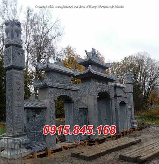 Mẫu cổng tam quan tứ trụ nhà thờ đình đền chùa miếu lăng mộ đá đẹp bình phước