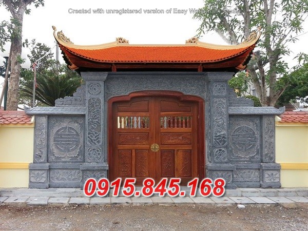 Mẫu cổng tam quan tứ trụ nhà thờ đình đền chùa miếu lăng mộ đá đẹp đà nẵng