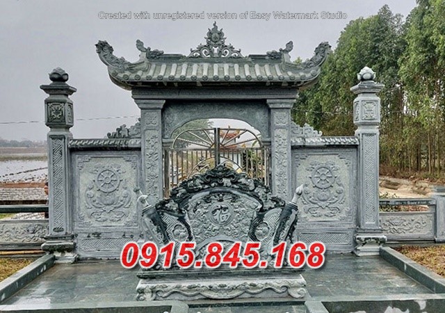 Mẫu cổng tam quan tứ trụ nhà thờ đình đền chùa miếu lăng mộ đá đẹp hà tĩnh