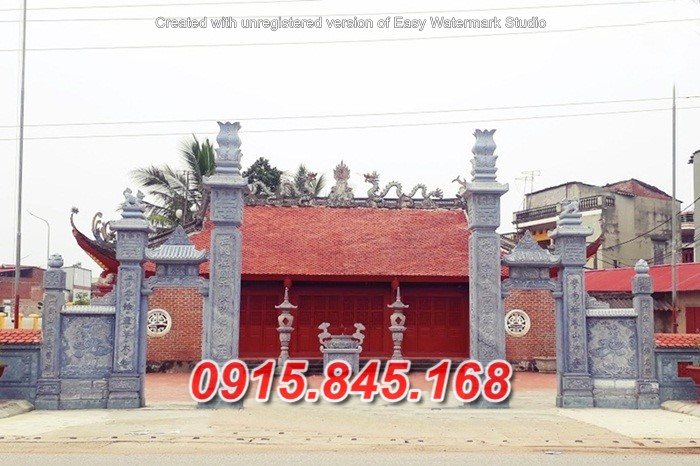 Mẫu cổng tam quan tứ trụ nhà thờ đình đền chùa miếu lăng mộ đá đẹp khánh hoà