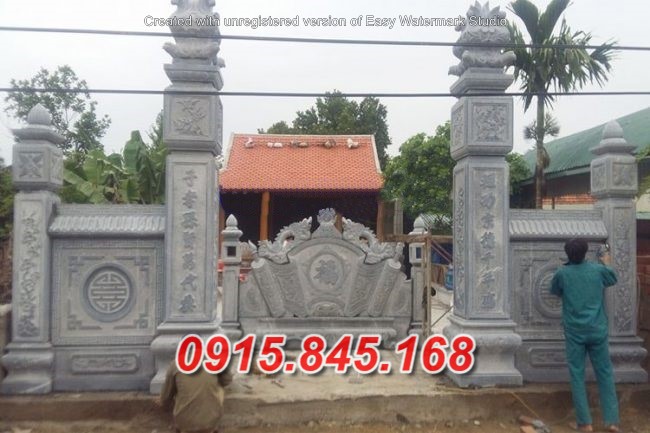 Mẫu cổng tam quan tứ trụ nhà thờ đình đền chùa miếu lăng mộ đá đẹp quảng nam