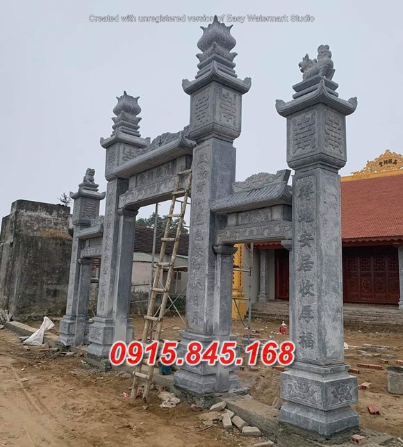 Mẫu cổng tam quan tứ trụ nhà thờ đình đền chùa miếu lăng mộ đá đẹp quảng ngãi