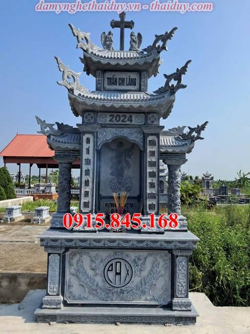 Mẫu lăng mộ công giáo bằng đá 2025