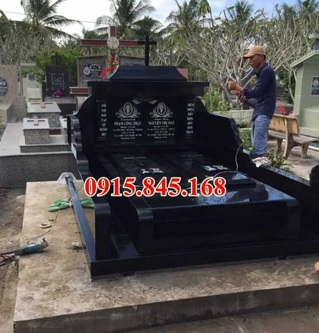 lăng mộ đá đá granite hoa cương đôi đẹp 2025
