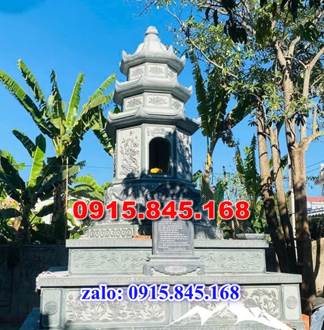 VL52- Mẫu mộ tháp đá bán vĩnh long 9 bao gia ban xay mo thap da nguyen khoi co mai don gian Tam Binh Tra On Vung Liem