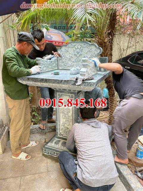 92Cây hương thờ thiên tây ninh đá trắng xanh khối 17 ban tho thien da vang hoa cuong granite cam thach tay ninh
