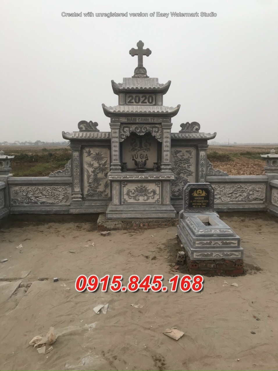 40Mộ công giáo đá xanh cao bằng 7 401Mo cong giao da xanh cao bang