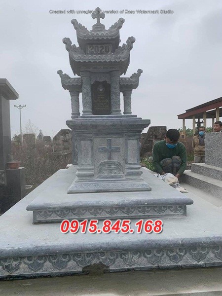40Mộ công giáo đá xanh cao bằng 9 403Mo cong giao da xanh cao bang