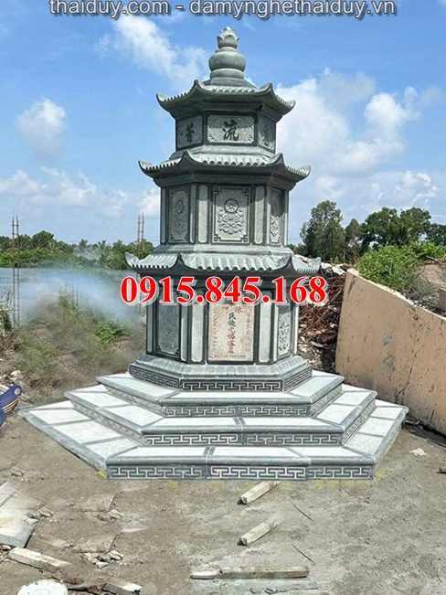 67Xây mộ tròn đá granite lục giác sơn la