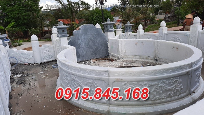 71Mộ tròn đá trắng nghệ an lục giác 10 714Mộ tròn đá trắng nghệ an lục giác