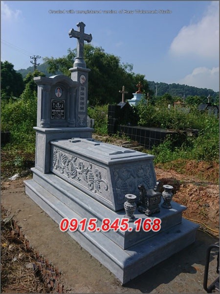 55Mộ công giáo đá hoa cương bình dương 15 watermarked Mo cong giao MX 341