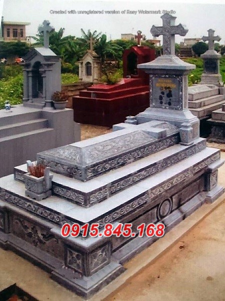 52Mộ công giáo khánh hoà đá khối 7 watermarked Mo cong giao da LM 11
