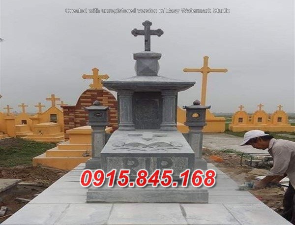 57Mộ công giáo tây ninh đá khối 10 watermarked Mo cong giao dep gia re bang da tu nhien nguyen khoi