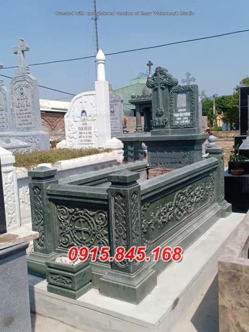 57Mộ công giáo tây ninh đá khối 13 watermarked Mo cong giao dep nhat da xanh reu cao cap xay kich thuoc chuan phong thuy