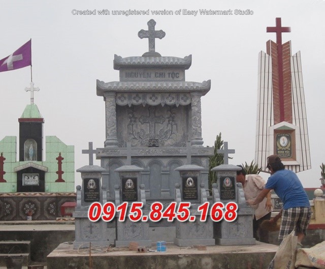50Xây mộ công giáo đá xanh quảng ngãi 7 watermarked mo cong giao da 10