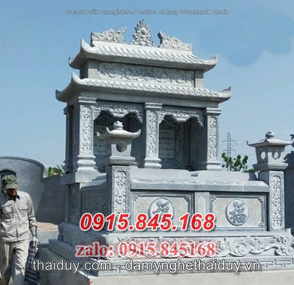 Mẫu+47 mộ đôi đá xanh bán hòa bình 16 watermarked 75 dai ly xay mo da doi don gian ban gia lai