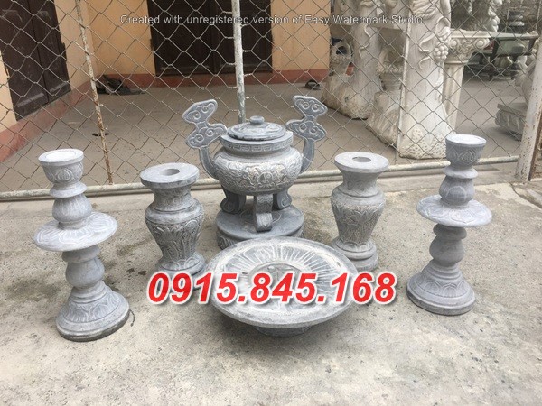 Mẫu-57 lư hương đá đỉnh hà tĩnh 14 Lư đỉnh hương đá bộ bát hương đá