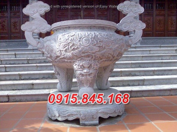 39-Đỉnh lư hương đá khối bình phước 14 watermarked Lu huong tron 1