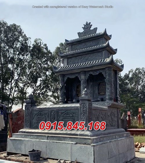 Mẫu+36 lăng mộ đôi đá hà nội 18 watermarked Mau Mo da DEP bang Da xanh reu cao cap