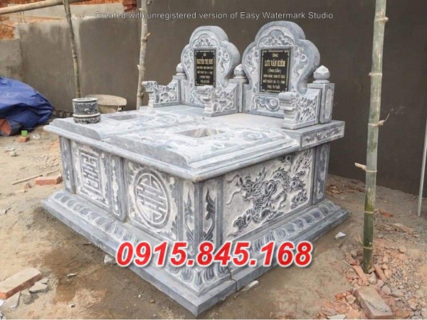 Mẫu+41 lăng mộ đôi đá xanh hải phòng 15 watermarked Mo da doi dep 5 Copy