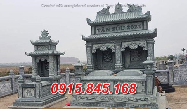 42+Mộ đôi xây gạch đá hải dương 15 watermarked Mo da doi hai mai dep Mo da xanh Ninh Binh