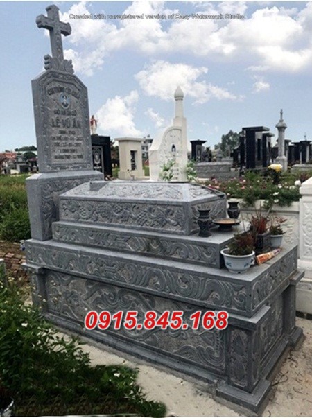 Mẫu+39 mộ đá công giáo hà tĩnh 14 watermarked Mo da thien chua giao 42 1