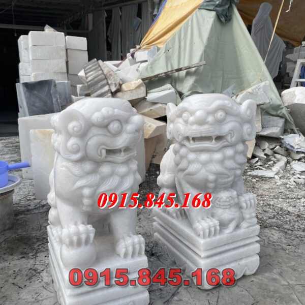 Mẫu-63 nghê đá kỳ lân sư tử hòa bình 8 watermarked ky lan da trang 50cm 1 600x600 1 1