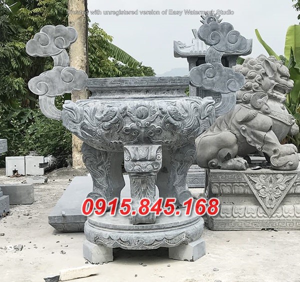 25-Lư hương đá trà vinh đỉnh vuông 12 watermarked lu huong bang da ninh binh