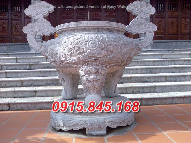 25-Lư hương đá trà vinh đỉnh vuông 15 watermarked lu huong da 01 2