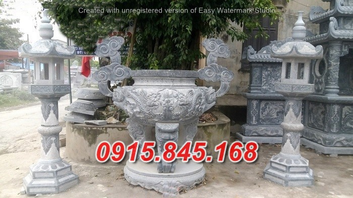 49-Mẫu đỉnh lư hương đá bình định 7 watermarked lu huong da tron1 1