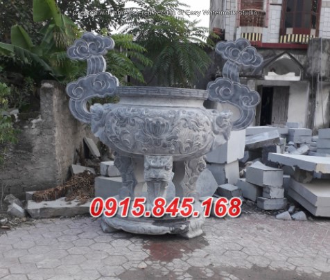 Mẫu-73 Đỉnh lư hương đá thái bình 19 watermarked mau lu huong da dep 07 dinh huong hac da dinh chua eRv2I 2