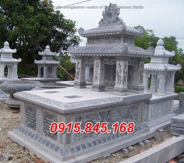 44+Lăng mộ đôi xây đá khối thái bình 12 watermarked mo doi co mai 01 grande