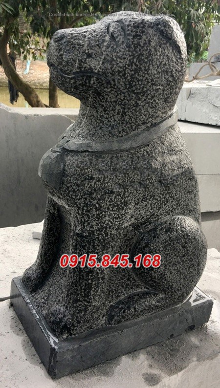 35-Tượng chó đá xanh quảng nam 7 watermarked than khuyen da 2