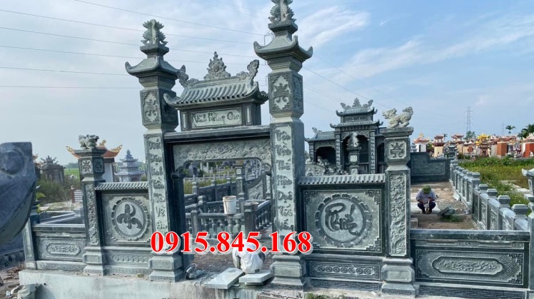 Mẫu+45 lăng thờ đá xanh cao bằng 15 Mau Cong da dep cho khu Lang Mo to Mo to dep 2023