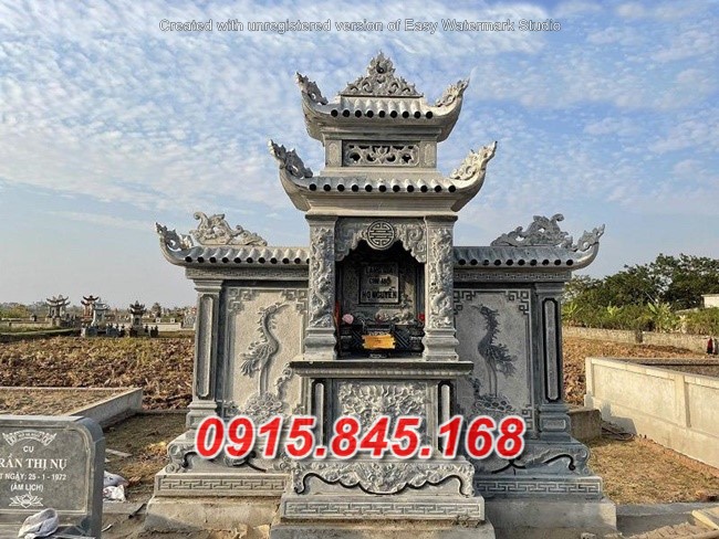 64Mẫu+ lăng thờ đá khối lào cai 8 watermarked Lang tho da xanh reu Granite cho khu Lang Mo dep