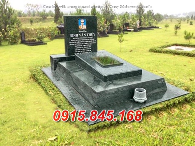 Giá86+ mộ đá nguyên khối granite đơn giản 11 watermarked Mau Mo da DEP Mo da xanh reu tai Hoa Vien nghia trang 535x400 Copy 2