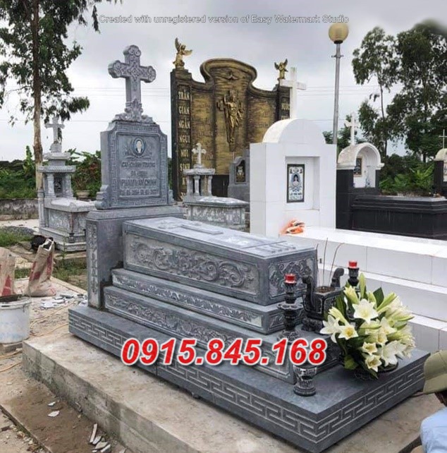 99+Mộ tam cấp đá tuyên quang 12 watermarked Mau Mo da cong giao dep Copy 1