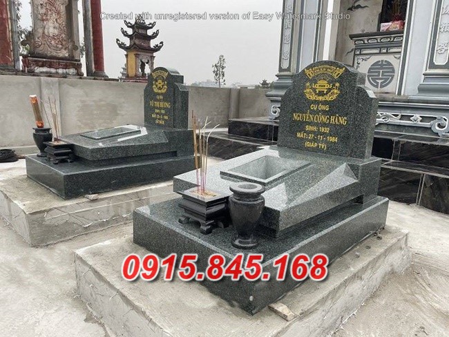 Mẫu+08 mộ tam cấp đá nghệ an 7 watermarked Mau Mo da xanh com dep Copy 1