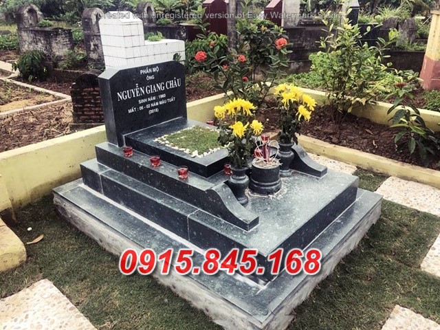 Mẫu+98 mộ tam cấp đá khối thái nguyên 8 watermarked Mau mo da ban chay nhat 2020 Copy 1