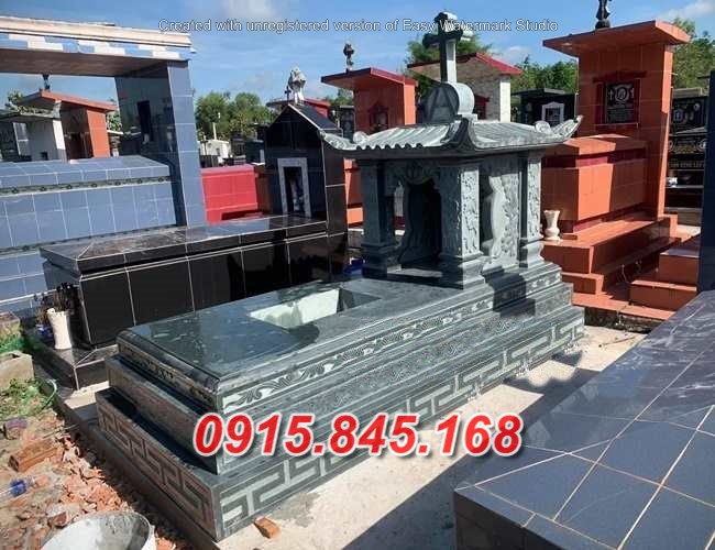 Mẫu22+ mộ đá khối tam cấp đắk lắk 7 watermarked Mo kim tinh cua nguoi theo dao thiet ke xay bang da xanh reu dep Copy 2