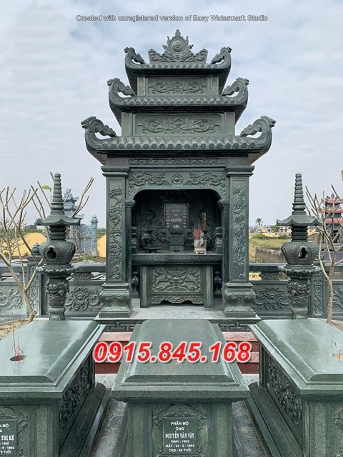 Lăng+61 thờ đá xanh phú thọ 11 watermarked khuon vien khu lang mo da xanh reu 7 1