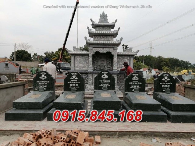 Mẫu+08 mộ tam cấp đá nghệ an 12 watermarked mau mo da xanh reu lap dat tai nho quan ninh binh Copy 1