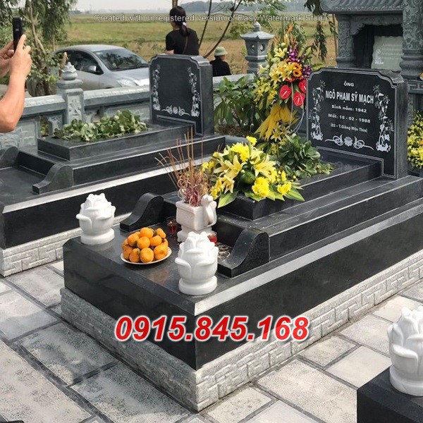 13+Mộ tam cấp đá xanh đà nẵng 11 watermarked mo da hoa cuong 03 Copy 3 Copy 1