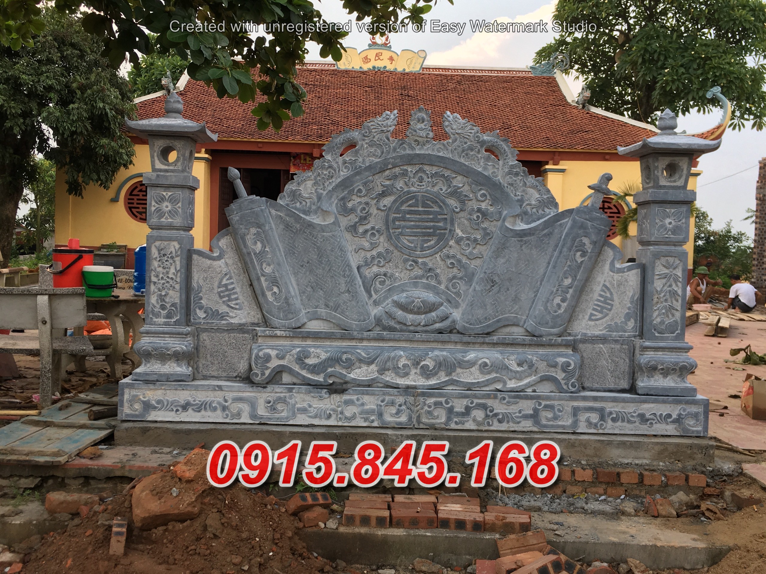32Cuốn thư bắc kạn xây đá bình phong 15 watermarked 2f0a87475f7cba22e36d