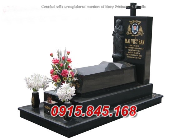 55Xây mộ đá yên bái đơn giản giá rẻ 11 watermarked Mo da hoa cuong granite HG 12 Copy