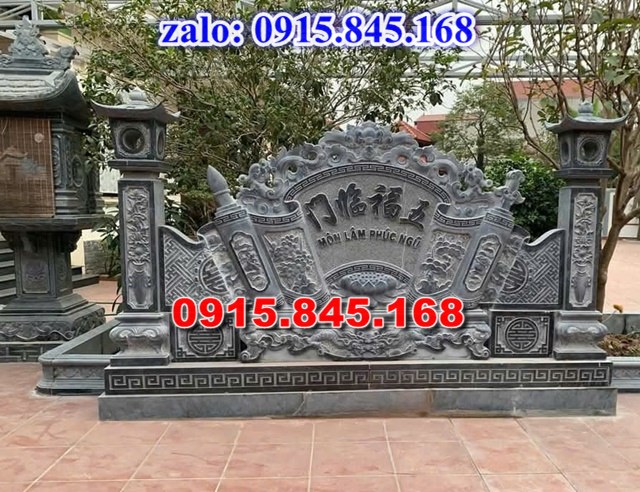 Bình phong đá, cuốn thư bằng đá, giá bán bình phong trước nhà, xây bình phong bằng đá, kích thước cuốn thư đá chuẩn phong thủy, Bình phong nhà thờ họ từ đường, cuốn thư lăng mộ nghĩa trang, cuốn thư nhà mồ gia tộc, bình phong xi măng, cách đặt cuốn thư đá, 