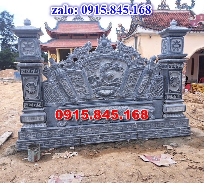 Bình phong đá, cuốn thư bằng đá, giá bán bình phong trước nhà, xây bình phong bằng đá, kích thước cuốn thư đá chuẩn phong thủy, Bình phong nhà thờ họ từ đường, cuốn thư lăng mộ nghĩa trang, cuốn thư nhà mồ gia tộc, bình phong xi măng, cách đặt cuốn thư đá, 